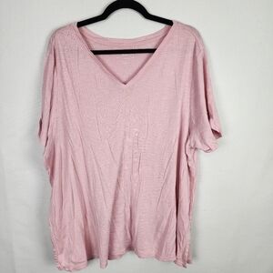 J Jill Pima Cotton V-neck Short Sleeved Top SIZE 3X